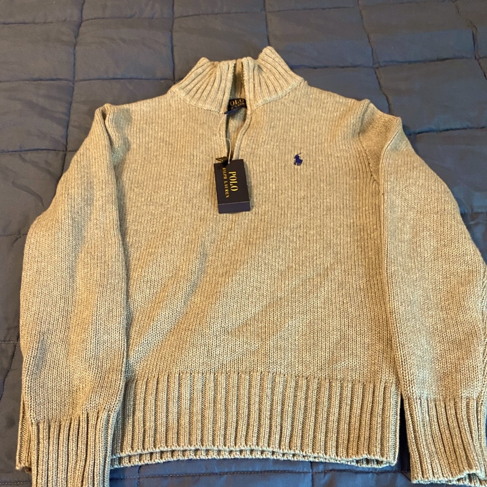 Boy’s gray polo pullover sweater. NWT